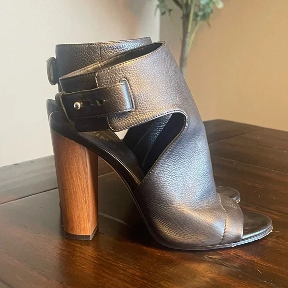 VINCE Addie Leather Open Toe Booties - Picture 2 of 11